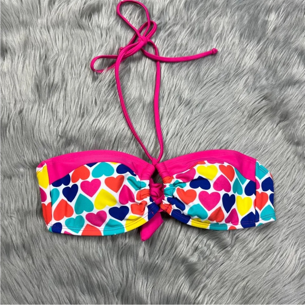 Xhilaration Heart Print Halter Bikini Top Size Medium